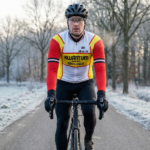 Maillot Hiver Vintage KWANTUM sur un cycliste