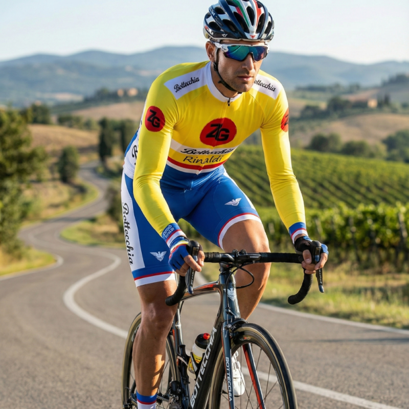 Maillot Long Eté Vintage ZG RINALDI sur un cycliste