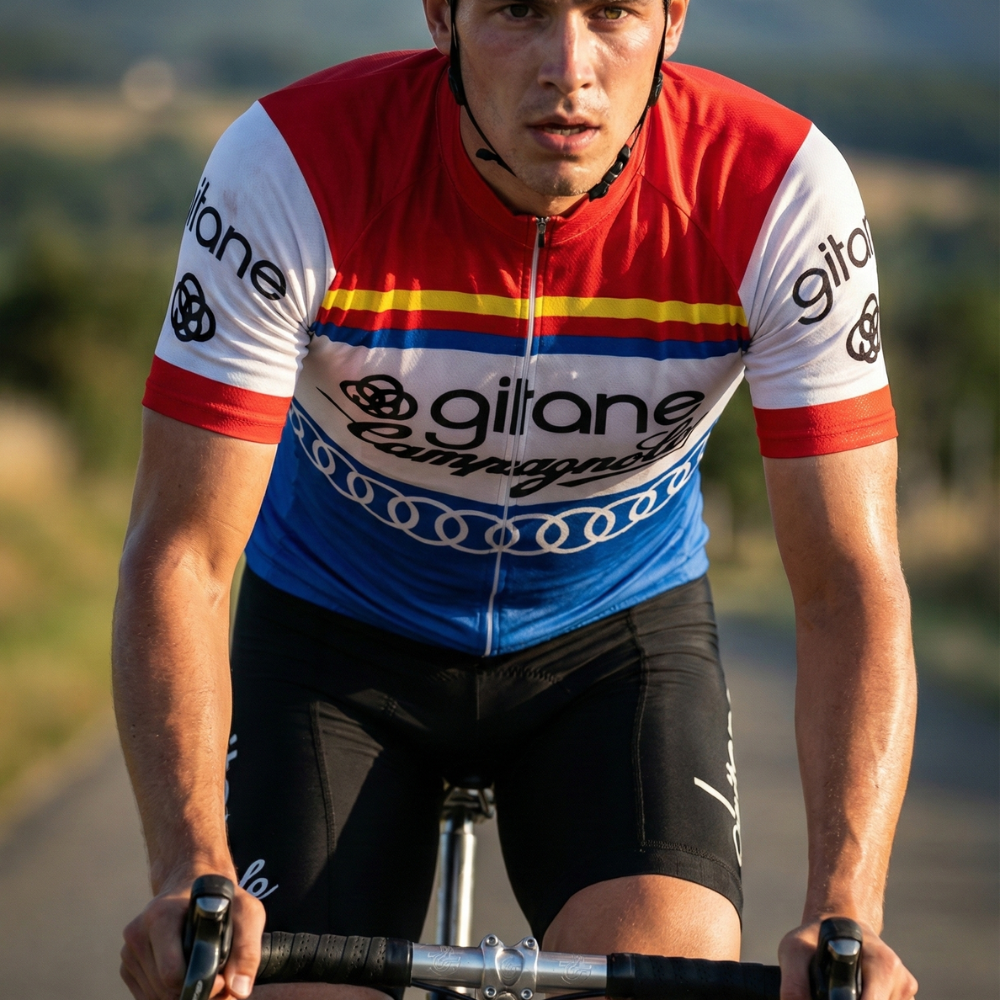 Maillot Vintage GITANE sur un cycliste