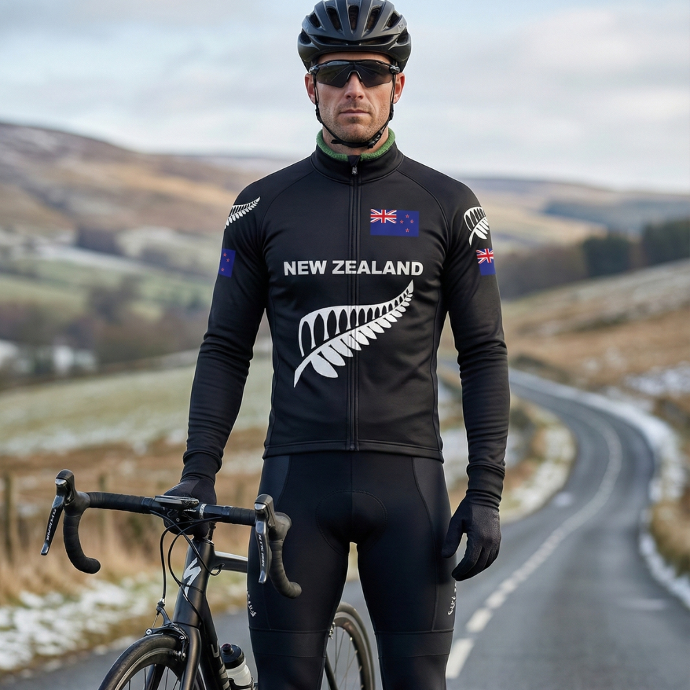 Vintage ALL BLACKS fietsbroek op een wielrenner