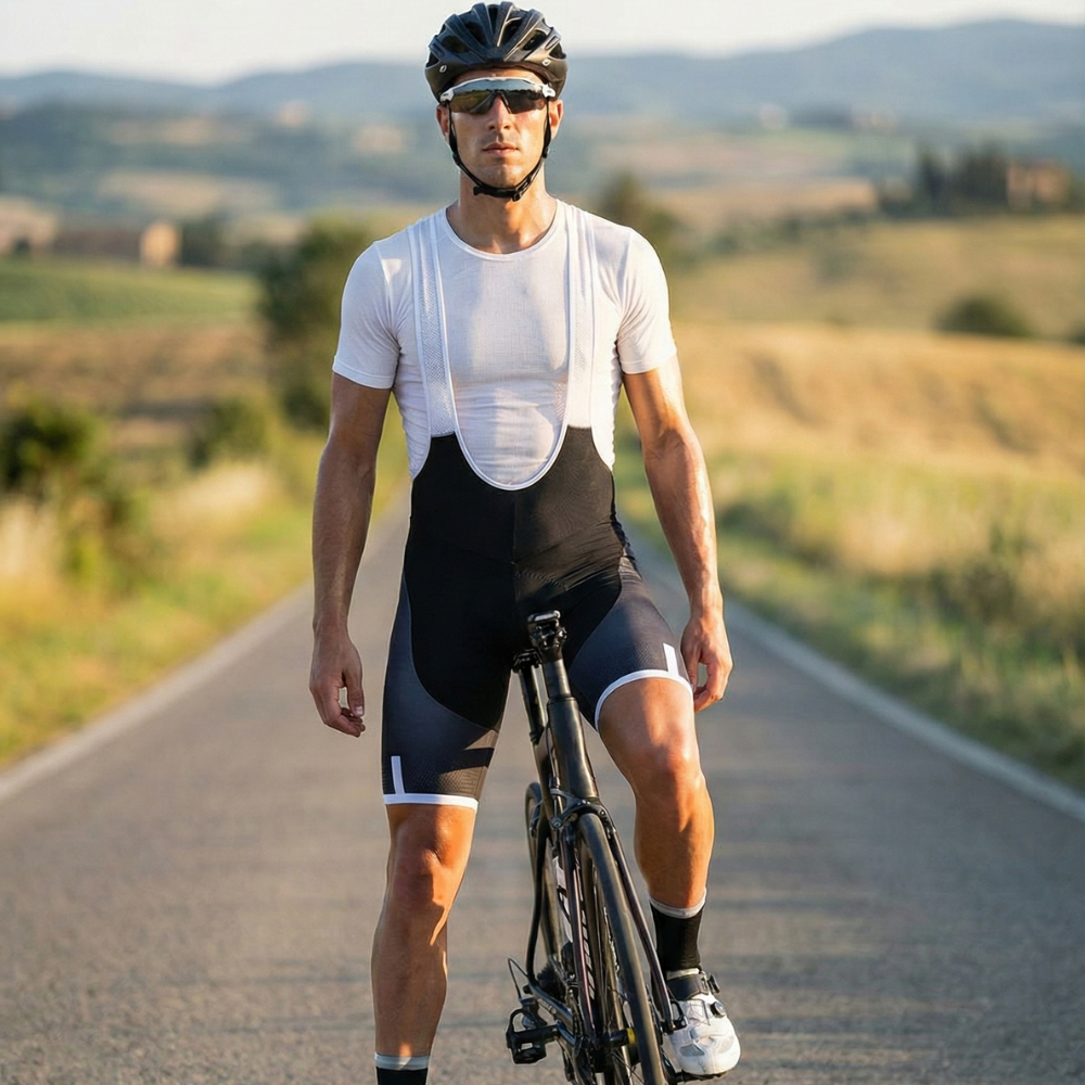 Vintage MOLTENI Radhose auf einem Radfahrer