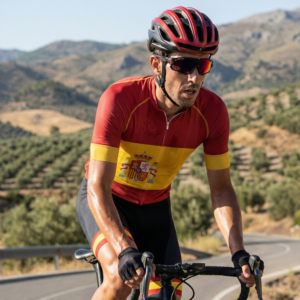 Maillot Design « ALBERTO SPAIN » sur un cycliste