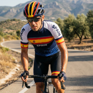 Maillot Design « LUIS SPAIN » sur un cycliste