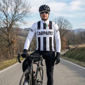 Maillot Hiver Vintage CARPANO sur un cycliste