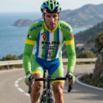 Maillot Hiver Vintage KELME sur un cycliste