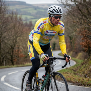 Maillot Hiver Vintage MERCATONE UNO 1998 sur un cycliste