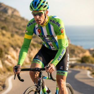 Maillot Long Eté Vintage KELME sur un cycliste