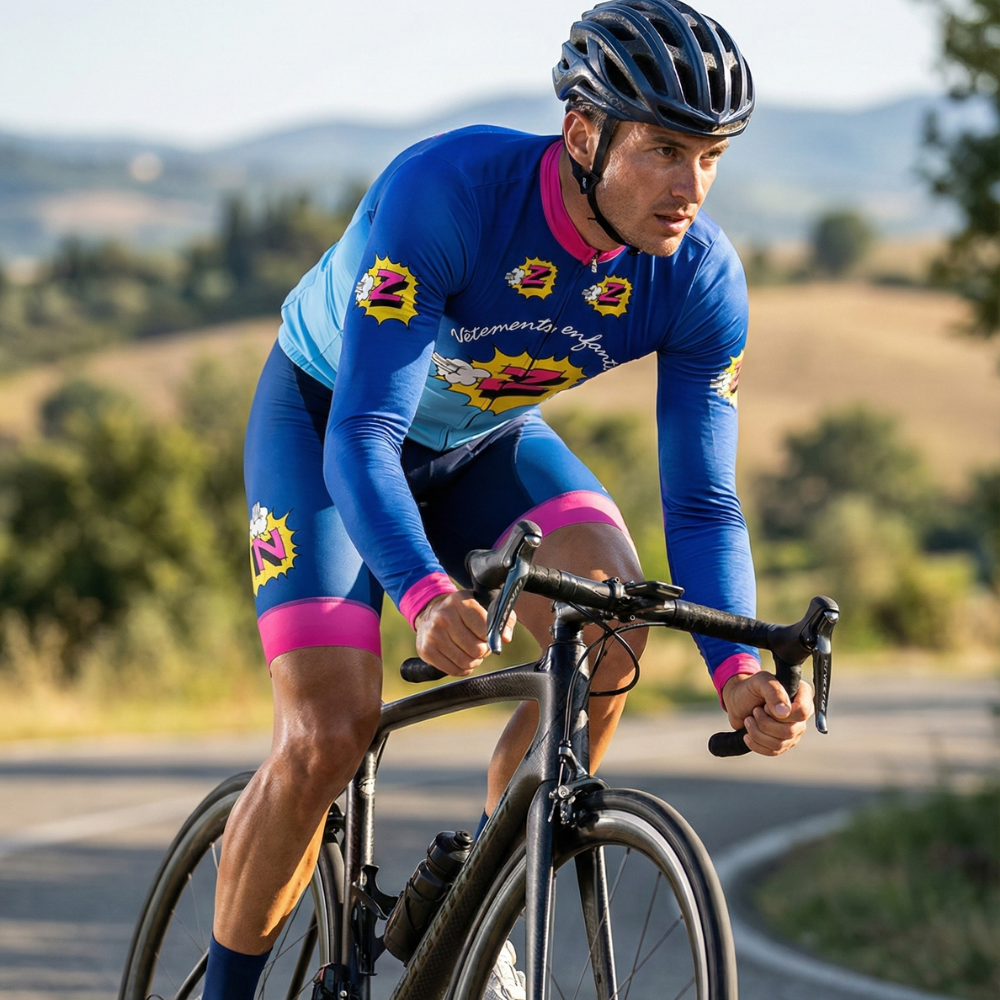 Zomerse Vintage Lange Fietsbroek op een Cyclist