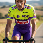 Maillot Vintage ADRAGRIGELBOTTECCHIA sur un cycliste