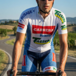 Maillot Vintage CARRERA sur un cycliste