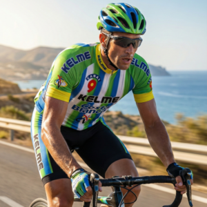 Maillot Vintage KELME sur un cycliste