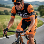 Maillot Vintage MIC DE GRIBALDY sur un cycliste