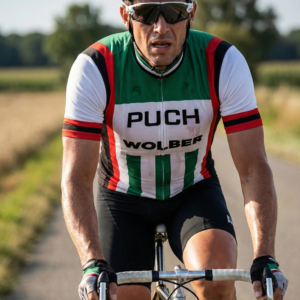 Maillot Vintage PUCH WOLBER sur un cycliste