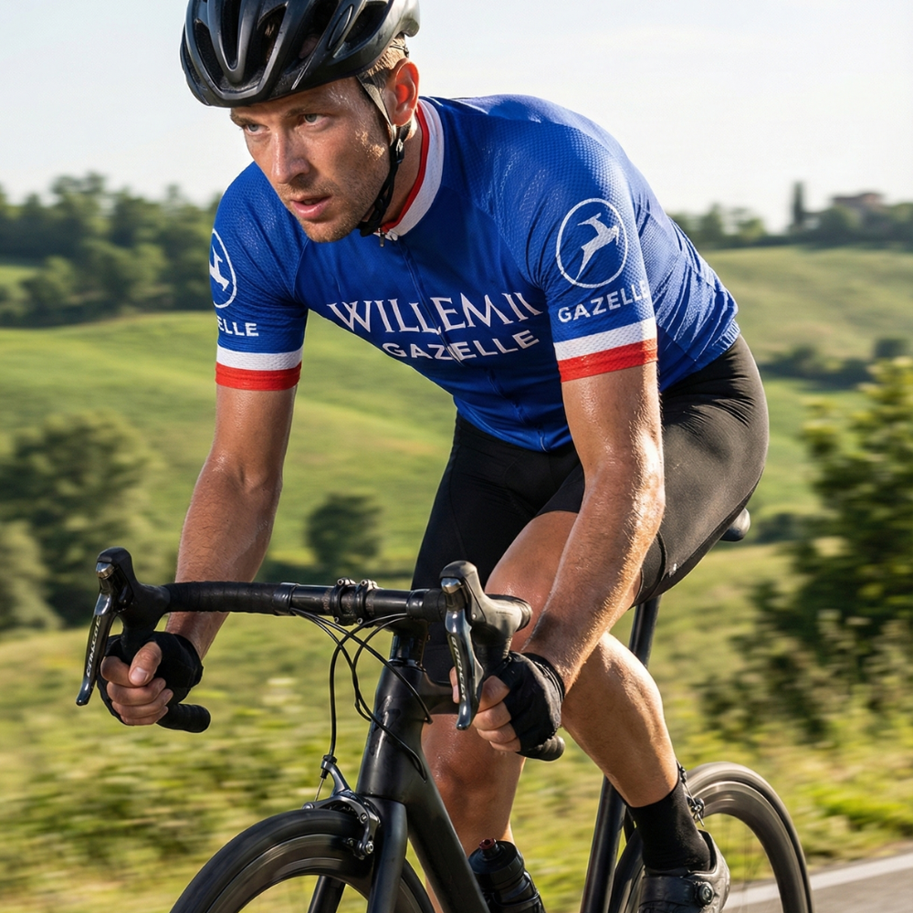 Maillot Vintage WILLEM II GAZELLE sur un cycliste