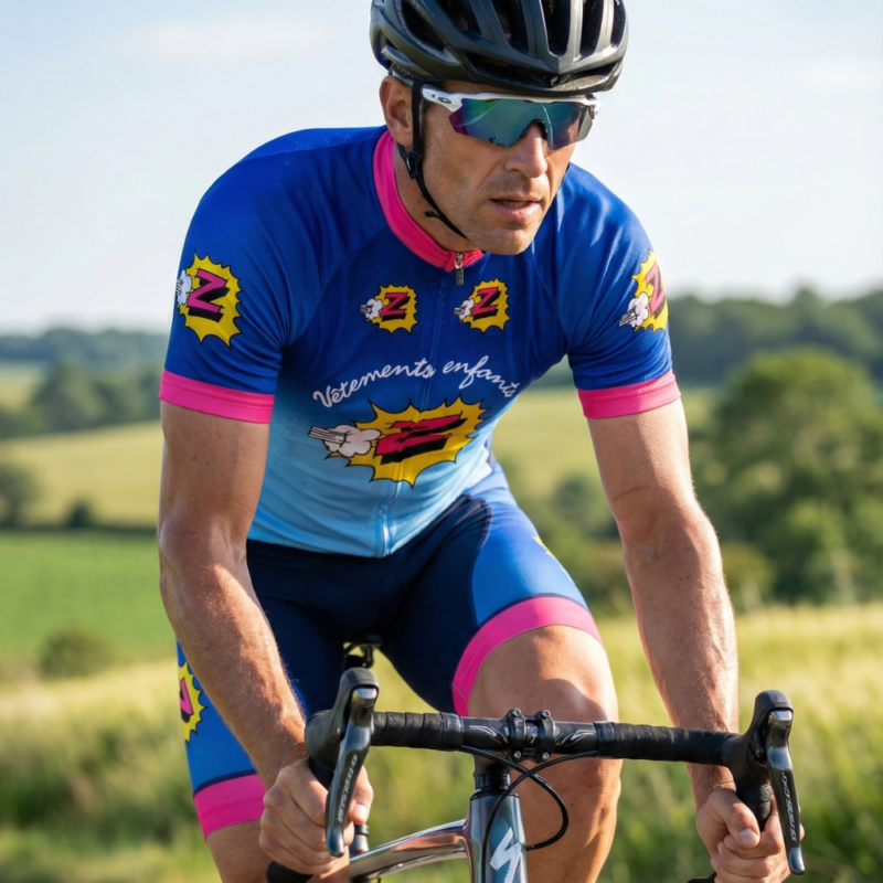 Maillot Vintage Z sur un cycliste