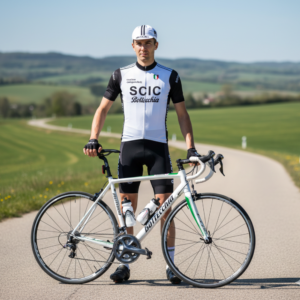 PACK MAILLOT + CASQUETTE SCIC BOTTECCHIA sur un cycliste