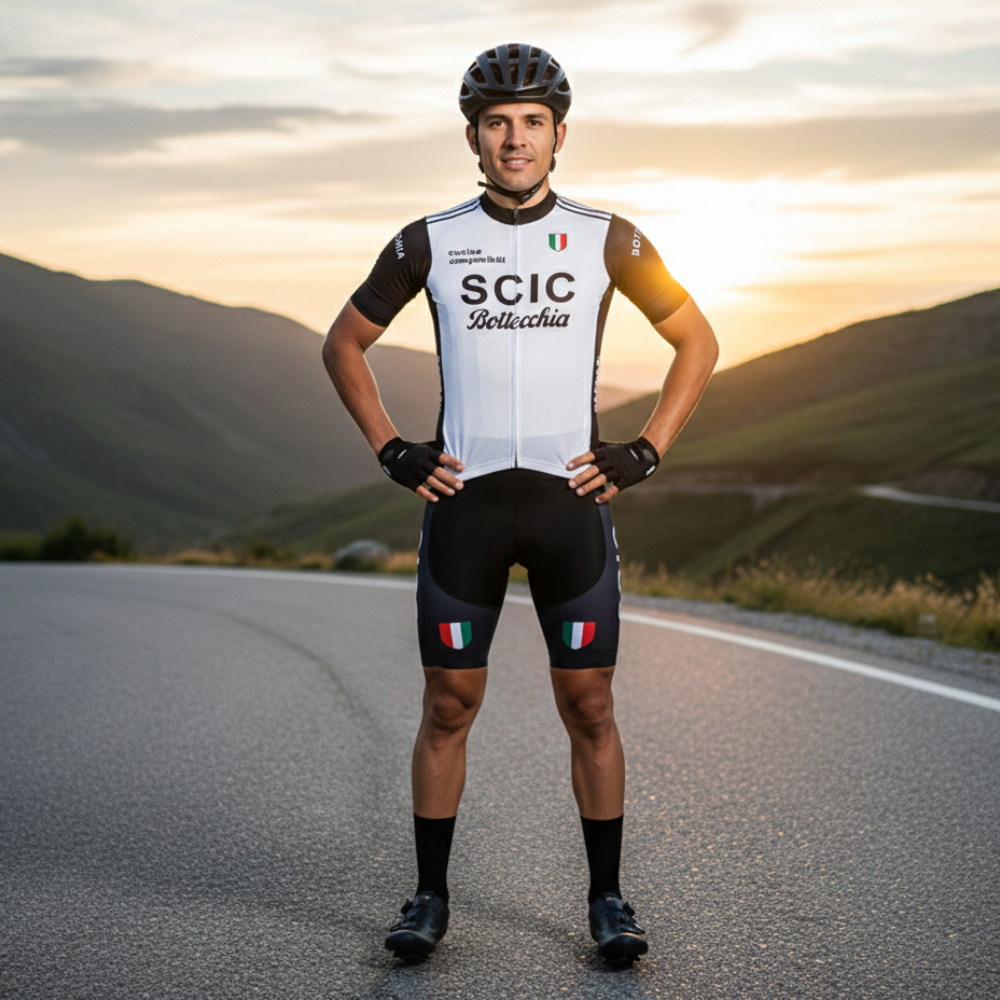 Tenue Eté Vintage SCIC BOTTECCHIA sur un cycliste