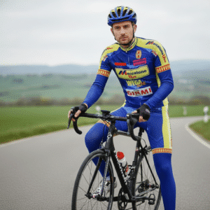 Tenue Hiver Vintage MERCATONE UNO WEGA sur un cycliste