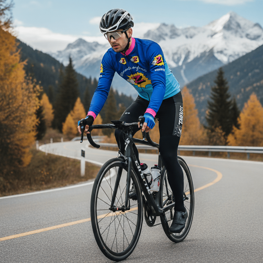 Tenue-Hiver-Vintage-Z-Vêtements-Enfants sur un cycliste