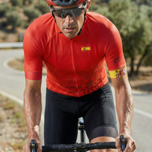 Maillot Cycliste Equipe ESPAGNE sur un cycliste