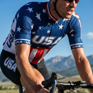 Maillot Cycliste Equipe USA sur un cycliste