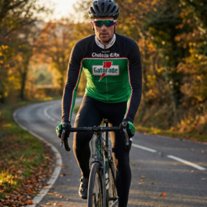Maillot Hiver Vintage GATORADE sur un cycliste