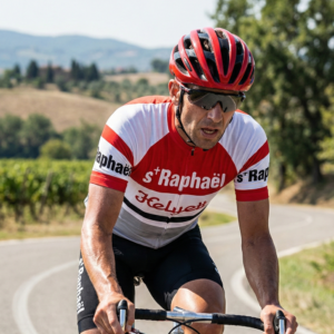 Maillot Vintage SAINT RAPHAEL HELYETT sur un cycliste