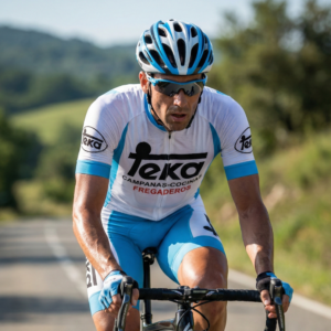 Maillot Vintage TEKA sur un cycliste