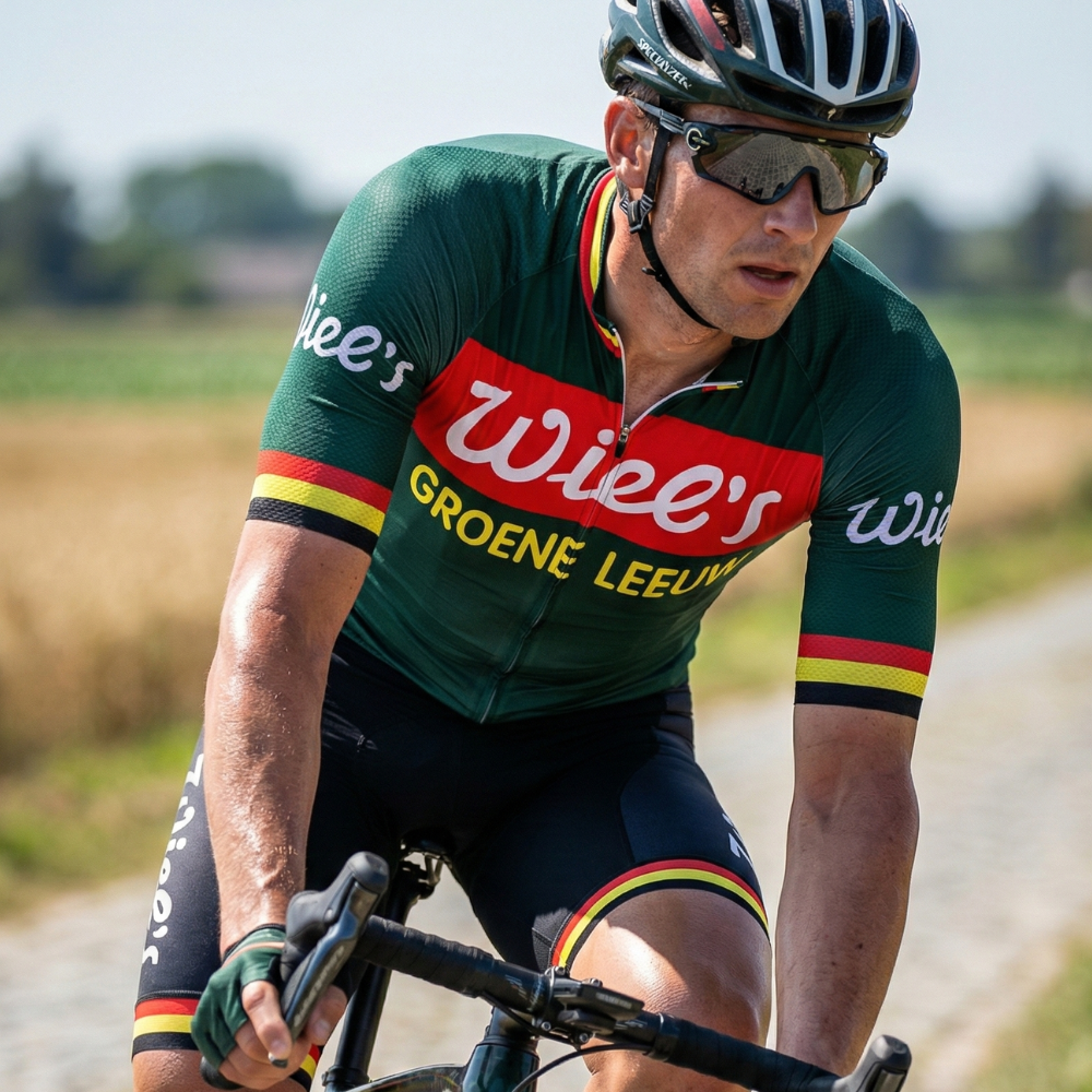 Maillot Vintage WIEL'S sur un cycliste