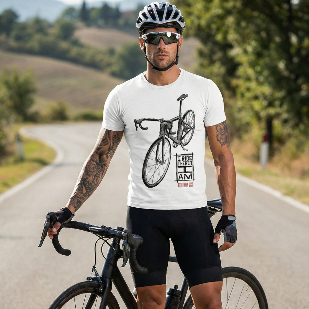T-SHIRT VINTAGE RADFAHRER Ich fahre auf einem Radfahrer