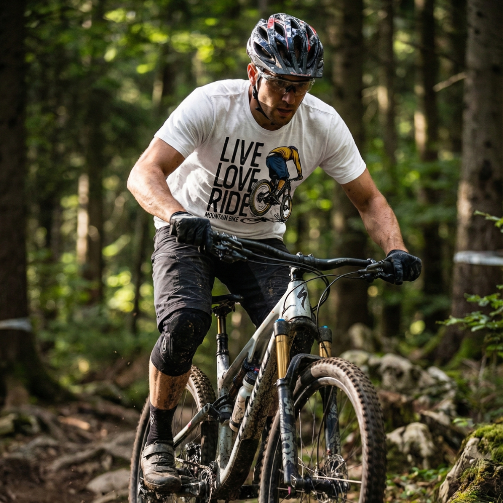 Vintage T-Shirt LIVE LOVE RIDE Radfahrer auf einem Radfahrer