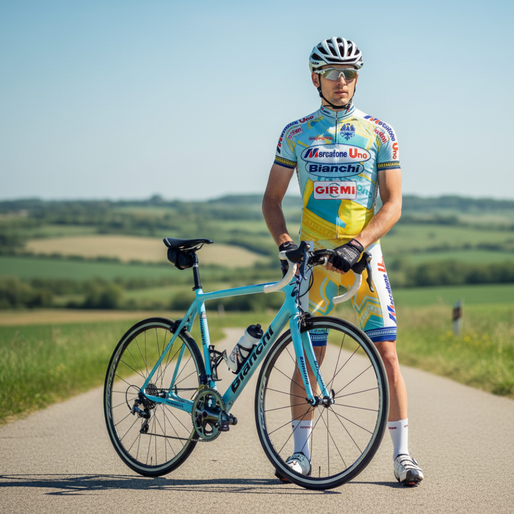 Tenue Eté Vintage MERCATONE UNO 1998 sur un cycliste