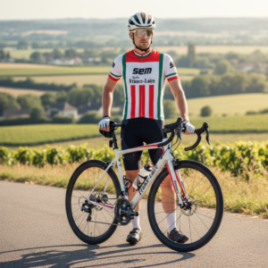 Tenue Eté Vintage SEM FRANCE LOIRE sur un cycliste