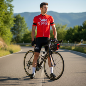Tenue Eté Vintage SOLO SUPERIA sur un cycliste