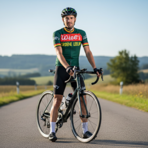 Tenue Eté Vintage WIEL’S sur un cycliste